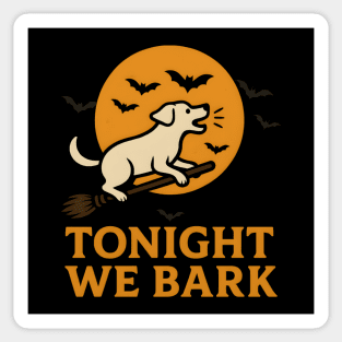 Tonight We Bark Dog Halloween Broomstick Artwork Sticker